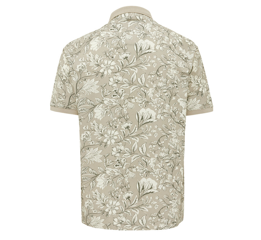 ERALDO Short sleeve polo with flowers Green (TRPOJA037 - 900)