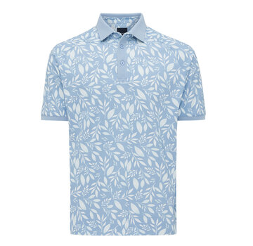Tresanti EVARISTO Short sleeve polo with watercolor leaves Blue (TRPOJA040 - 800)