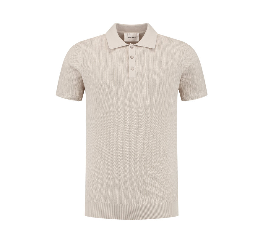 Braided Knitwear Polo Sand (25010815 - 46)