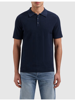 Pure Path Braided Knitwear Polo Navy (25010815 - 07)