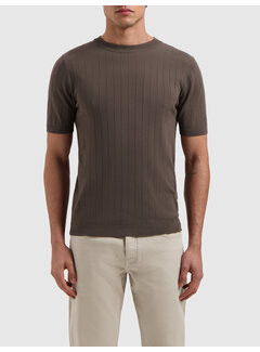 Pure Path Vertical Striped Knitwear T-shirt Brown (25010804 - 49)