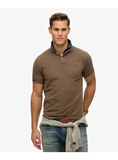 Superdry VINT DESTROY POLO Destroy Morel Brown (M1110439A - B7J)