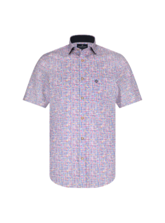 Fellows United Shirt korte mouw multicoloured squares s Mild Berry (51.6602 - 165)