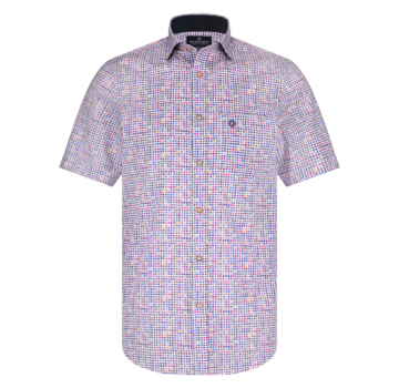 Fellows United Shirt korte mouw multicoloured squares s Mild Berry (51.6602 - 165)