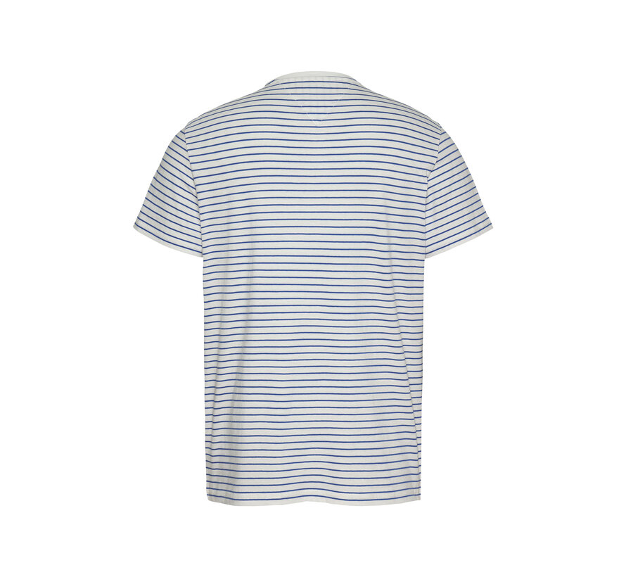 TJM SLIM STRIPE TEE Ecru / Tempo Blue (DM0DM20377 - 0BB)