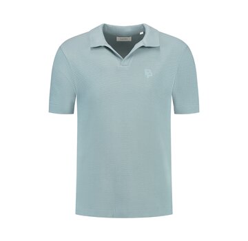 Pure Path Initials Waffle Polo Blue Grey (25010123 - 93)