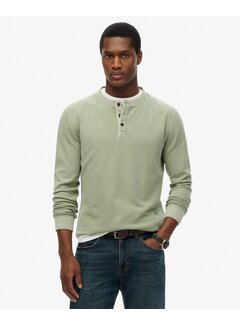 Superdry LW TEXTURED GRANDAD TOP WASHED SAGE GREEN (M6010829A - E4Q)