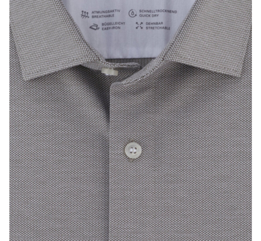 Overhemd Level Five 24/Seven Body Fit Grijs Groen Modern Kent (208964 - 48)