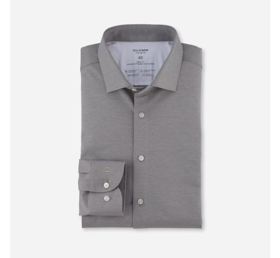 Overhemd Level Five 24/Seven Body Fit Grijs Groen Modern Kent (208964 - 48)