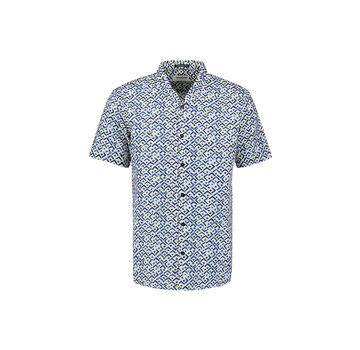 No Excess Shirt Short Sleeve Revers Collar Slub Allover Printed Indigo Blue (27490345 - 136)