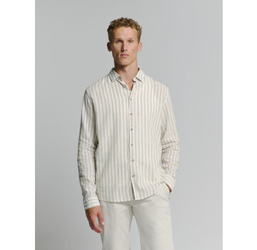 No Excess Shirt Verical Big stripes With Linen Light Desert (27470224SN - 310)