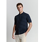 Pullover Short Sleeve Full Button Polo Relief Knit Deep Blue (27210271 - 096)