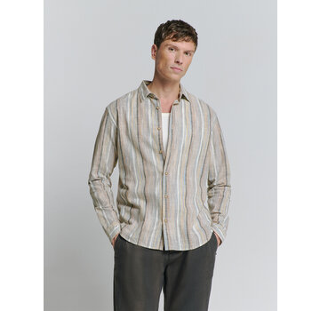 No Excess Shirt Slub Multi Coloured Stripes Blue (27400340 - 030)