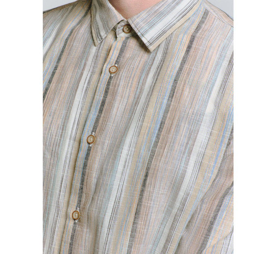 Shirt Slub Multi Coloured Stripes Blue (27400340 - 030)