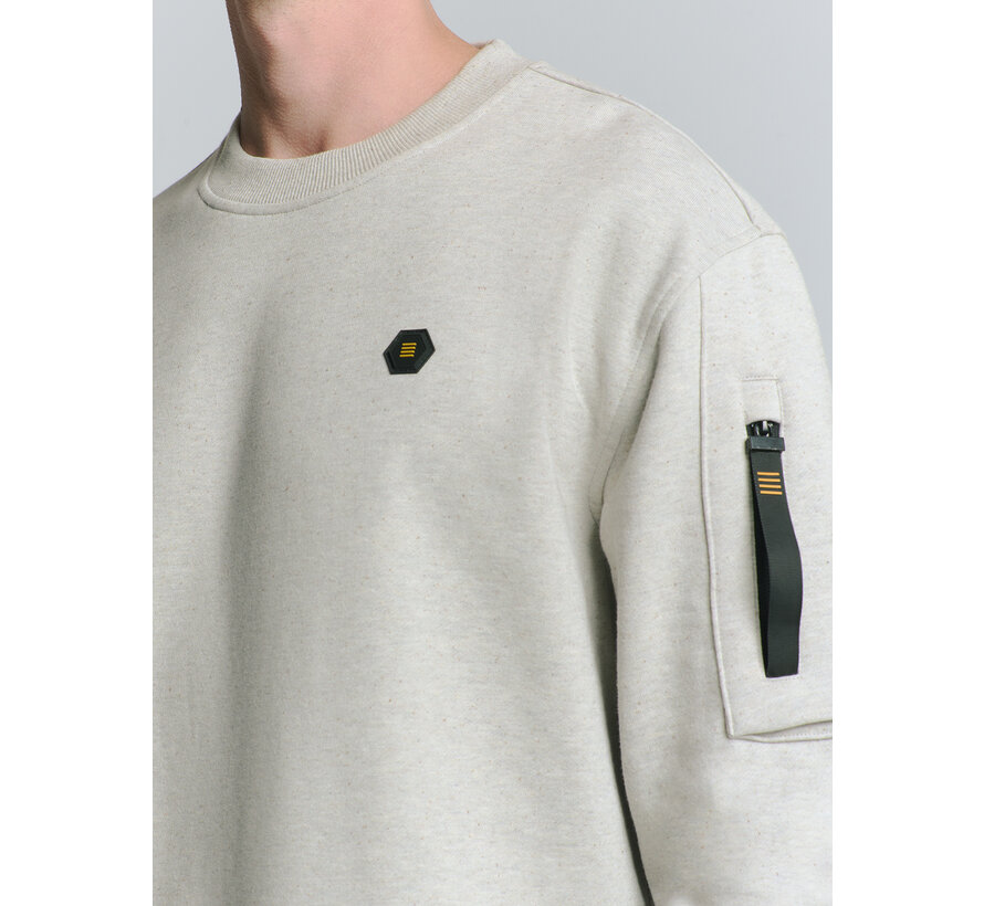 Sweater Crewneck Melange Chalk (27100211 - 017)