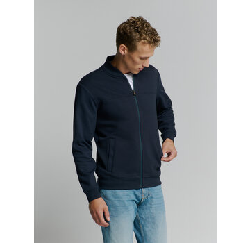 No Excess Sweater Full Zipper Jacquard Mix Bomber Deep Blue (27100119 - 096)