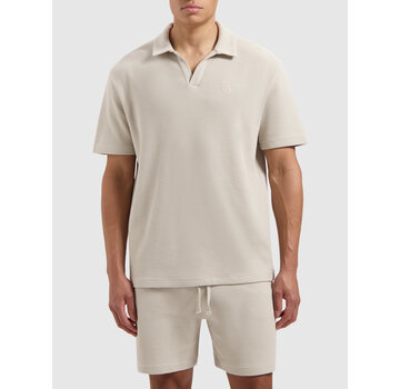 Pure Path Initials Waffle Polo Sand (25010123 - 46)