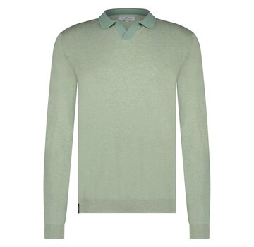 Fellows United Longsleeve Polo Premium Flat Knit Green (41.1160 - 178)