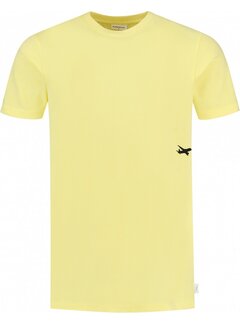 pure path T-shirt with small front print at side and big back print (23010104 - 000019 - Yellow)