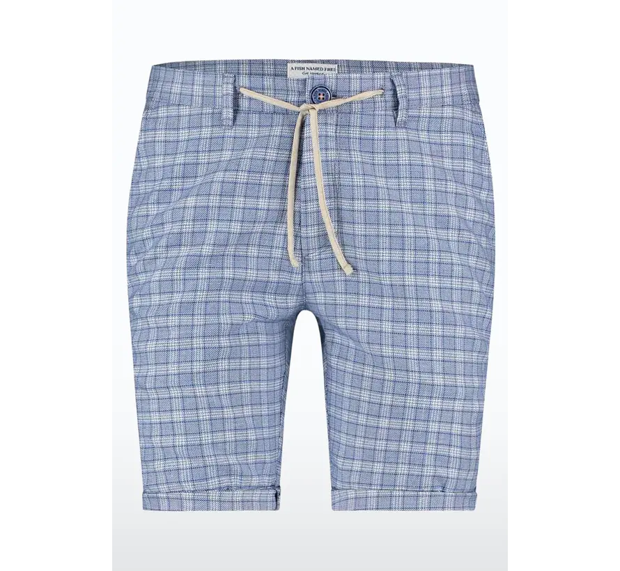 Korte Broek Linen Check Blue (24.01.238)