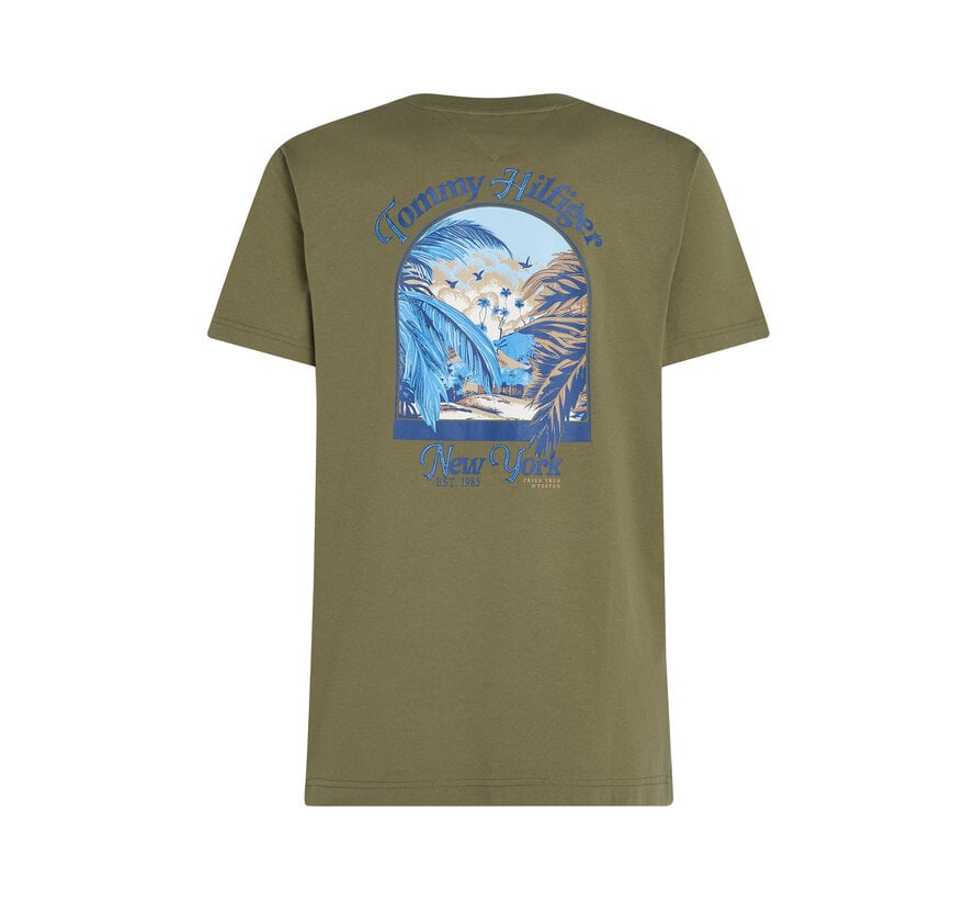 HILFIGER SUMMER PHOTO TEE BATTLE GREEN (MW0MW38643 - PLI)