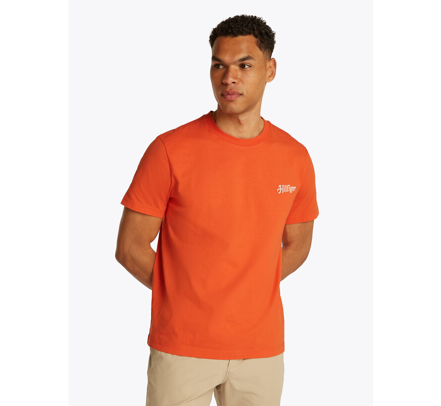 HILFIGER SUMMER PHOTO TEE BRILLIANT ORANGE (MW0MW38643 - SCX)