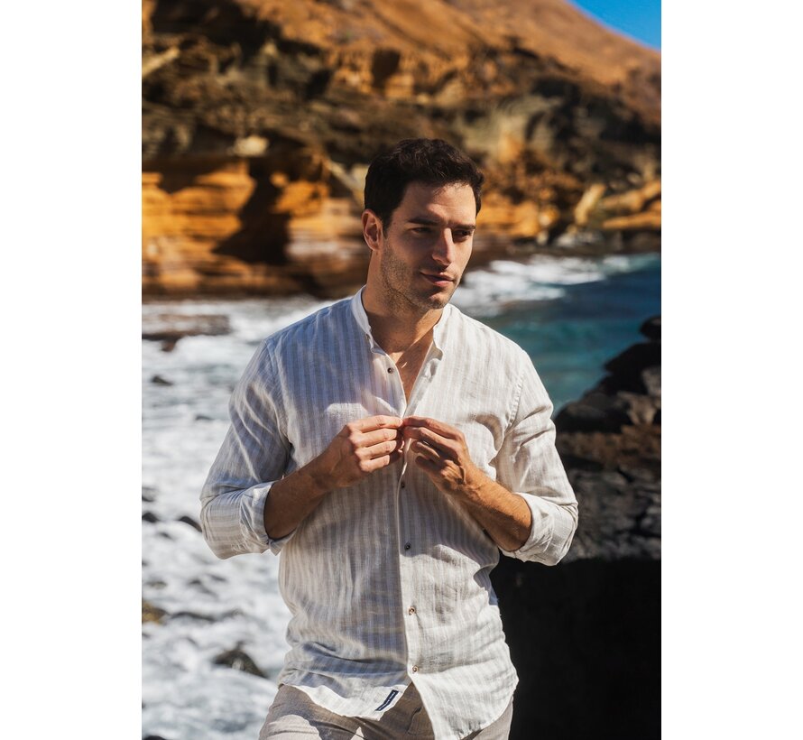 EJAY Shirt with natural stripe Light green (TRSHJA426 - 901)