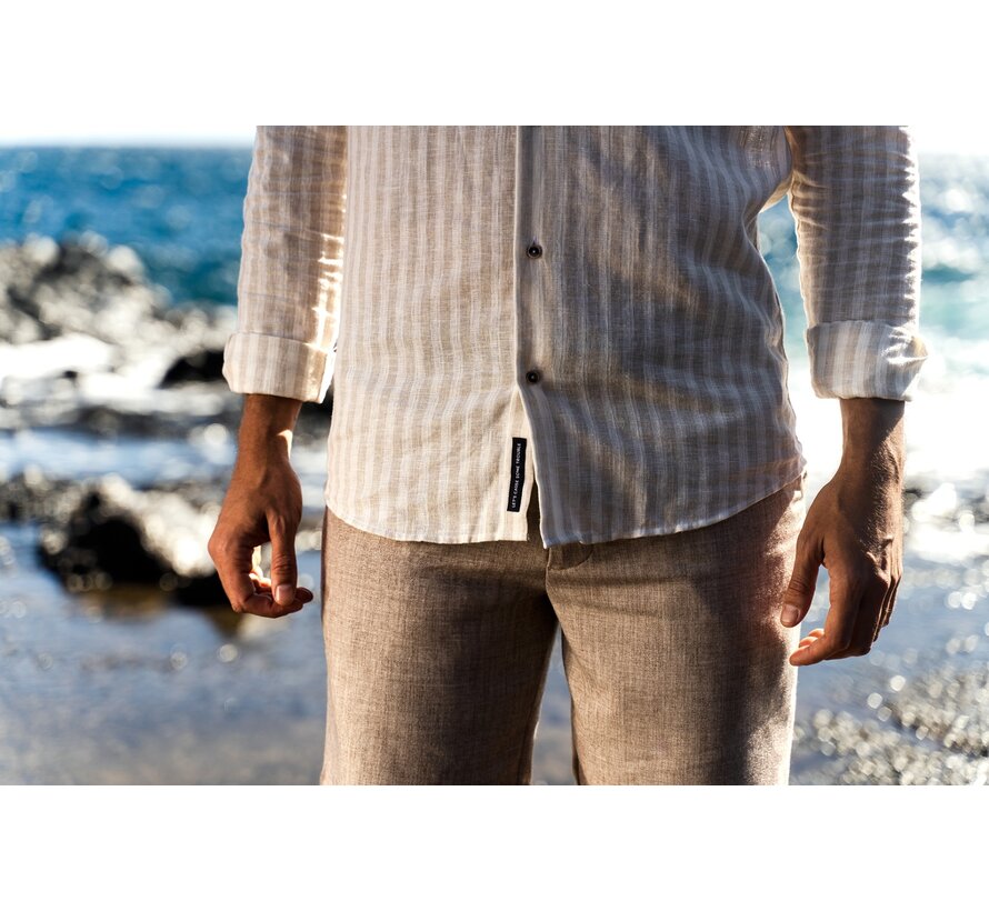 EJAY Shirt with natural stripe Light green (TRSHJA426 - 901)