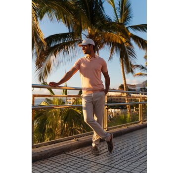 Tresanti ERSILIO V neck polo with contrast tripes Dusty Pink (TRKWJA113 - 708)