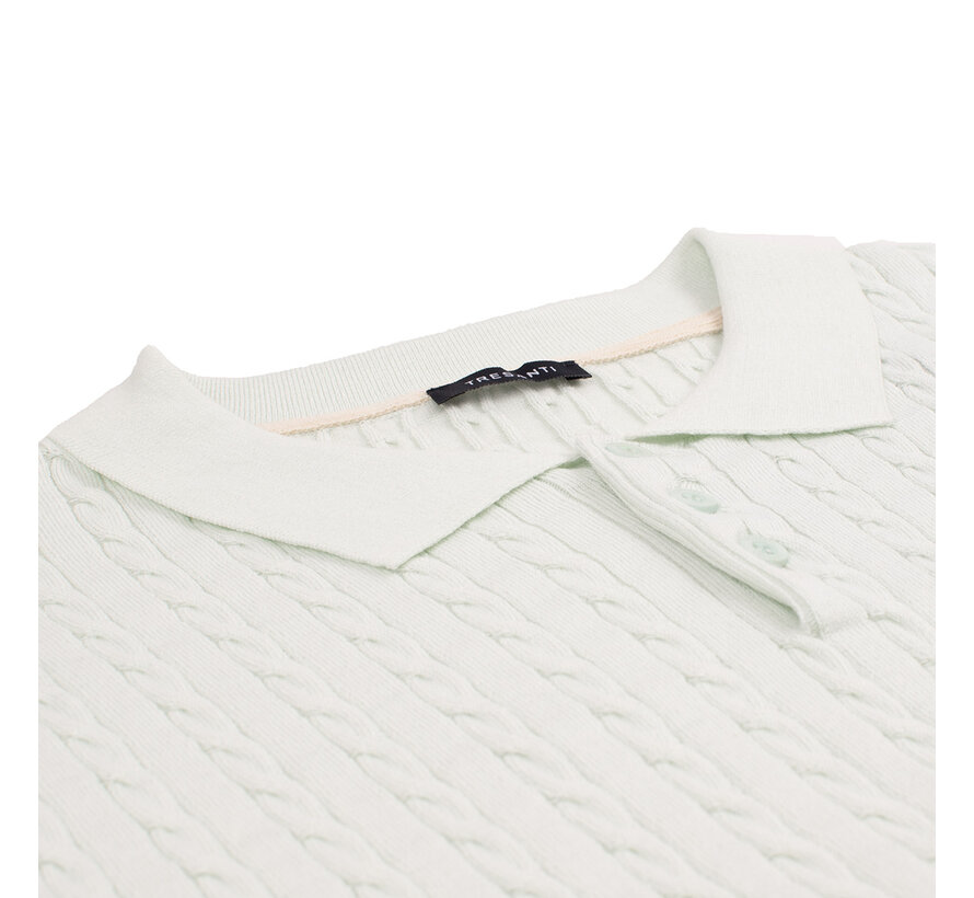 EEFRON | Small cable knit polo Mint green (TRKWJA121 - 904)