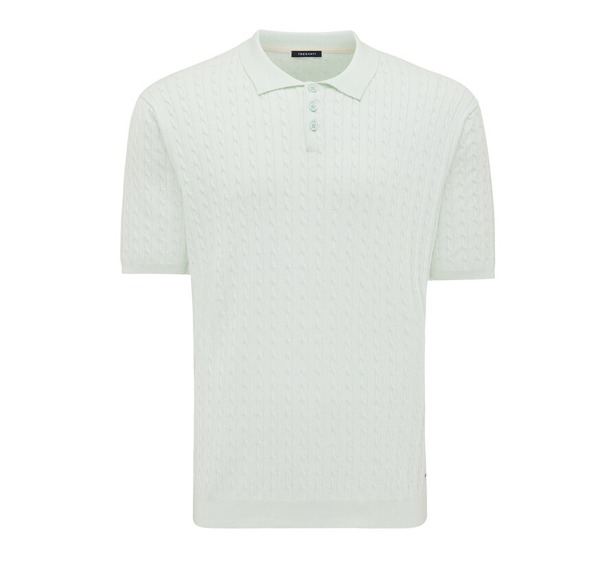 EEFRON | Small cable knit polo Mint green (TRKWJA121 - 904)