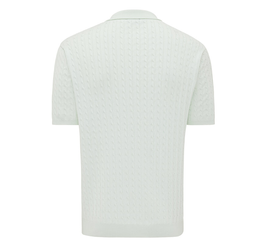 EEFRON | Small cable knit polo Mint green (TRKWJA121 - 904)