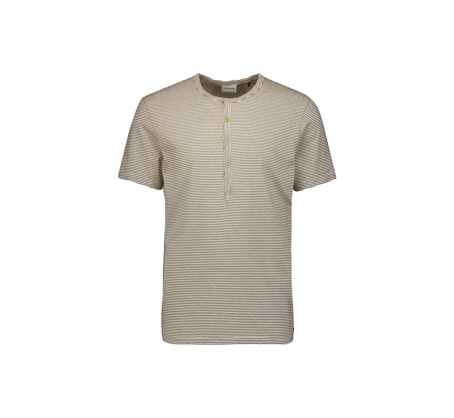 T-Shirt Granddad Stripes Garment Dyed Cement (24340406 - 122)