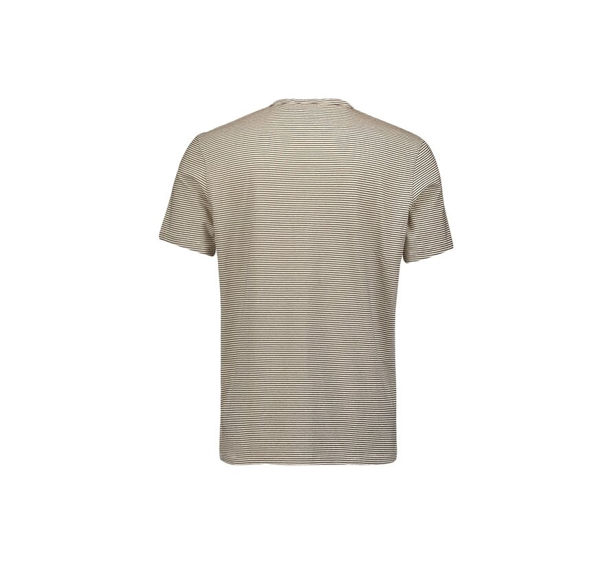 T-Shirt Granddad Stripes Garment Dyed Cement (24340406 - 122)