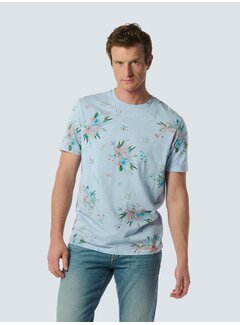 No Excess T-Shirt Crewneck Allover Printed Slub Garment Dyed Sky (24350416 - 134)