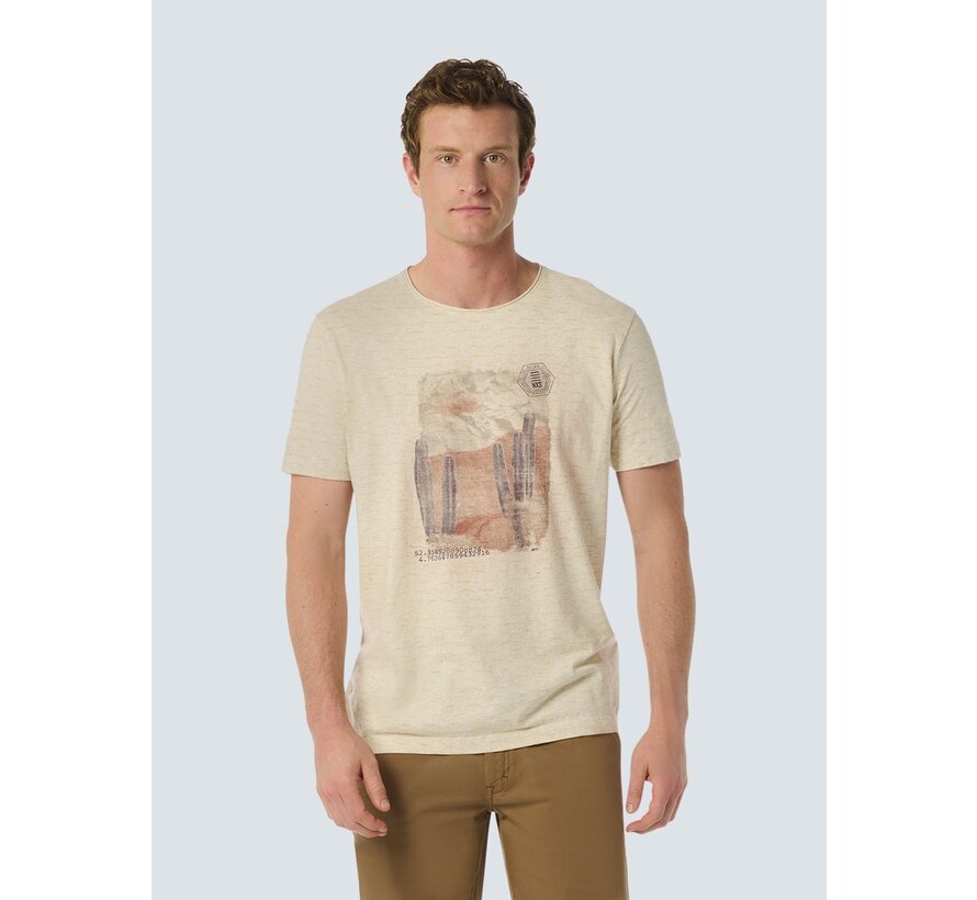 T-Shirt Crewneck Slub Stripes With Linen Cement (24350432 - 122)