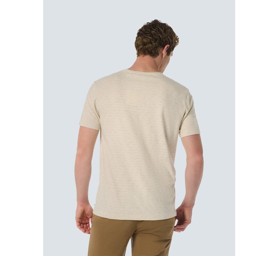 T-Shirt Crewneck Slub Stripes With Linen Cement (24350432 - 122)