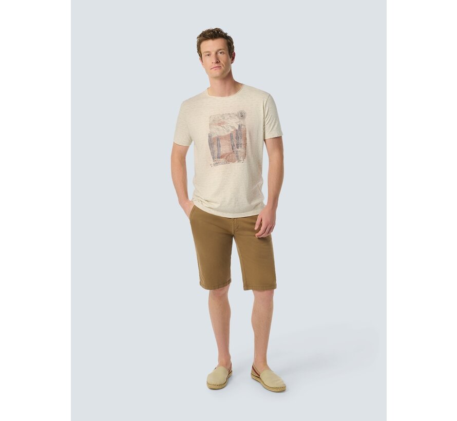 T-Shirt Crewneck Slub Stripes With Linen Cement (24350432 - 122)