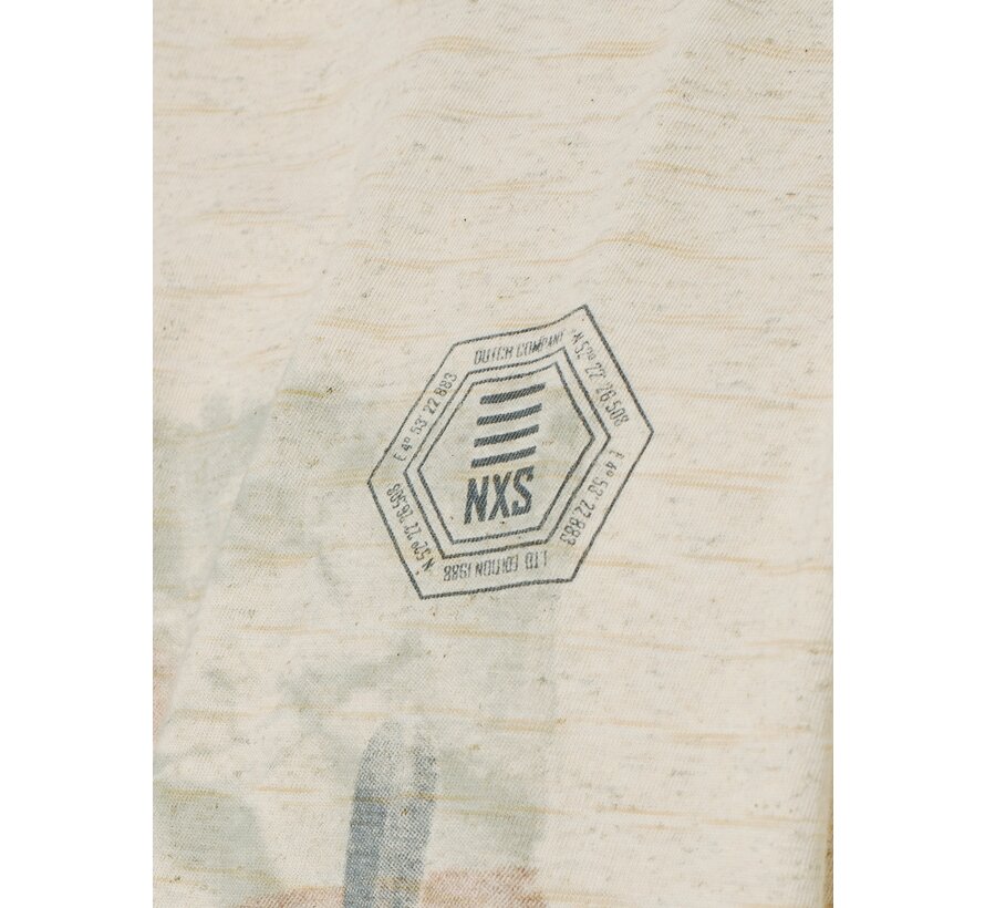 T-Shirt Crewneck Slub Stripes With Linen Cement (24350432 - 122)