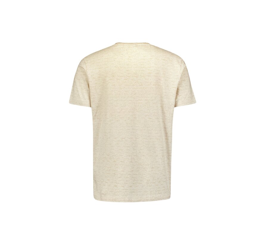 T-Shirt Crewneck Slub Stripes With Linen Cement (24350432 - 122)