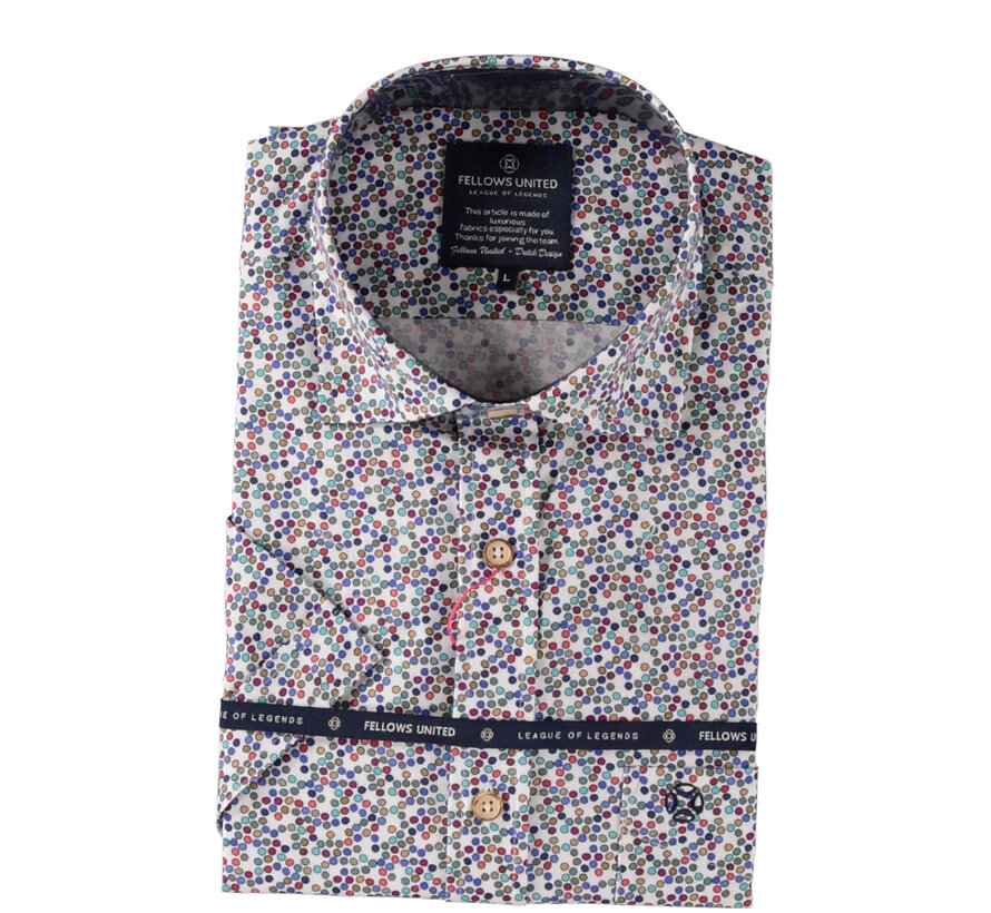 Korte Mouw Overhemd Stretch Dots Multicolor (51.6605 - 118)