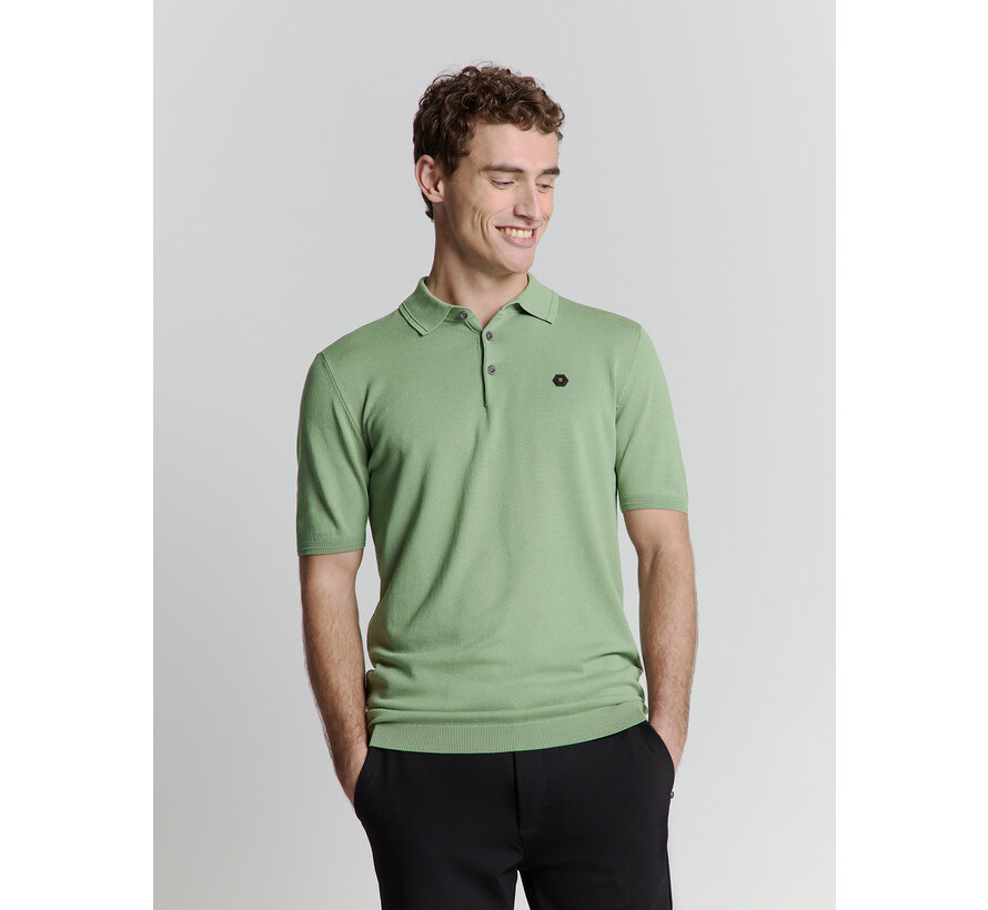 Pullover Short Sleeve Polo Button Solid Green (27210351 - 050)