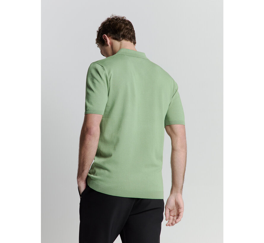 Pullover Short Sleeve Polo Button Solid Green (27210351 - 050)