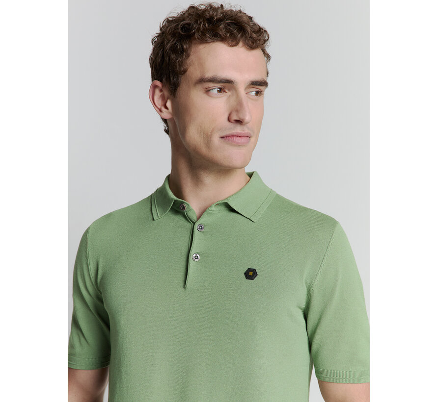Pullover Short Sleeve Polo Button Solid Green (27210351 - 050)