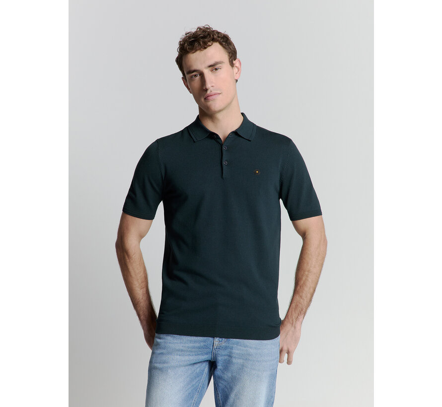 Pullover Short Sleeve Polo Button Solid Night (27210351 - 078)