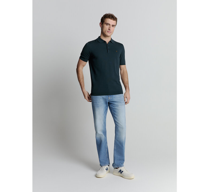 Pullover Short Sleeve Polo Button Solid Night (27210351 - 078)