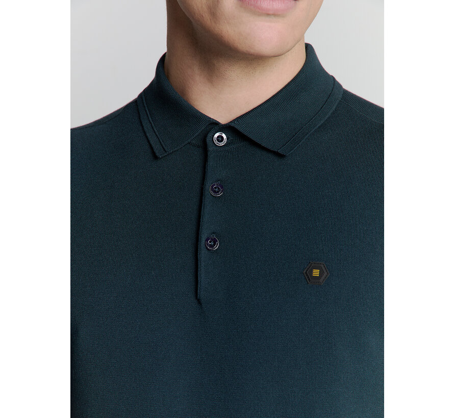 Pullover Short Sleeve Polo Button Solid Night (27210351 - 078)