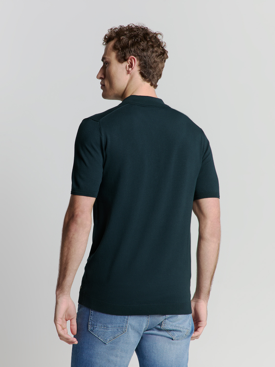 No Excess Pullover Short Sleeve Polo Zip Solid Night XL No Excess