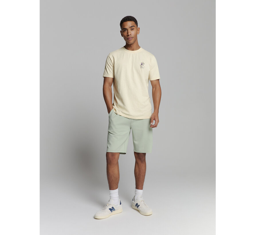 T-Shirt Crewneck Slub Placed Prints Offwhite (27350309 - 011)