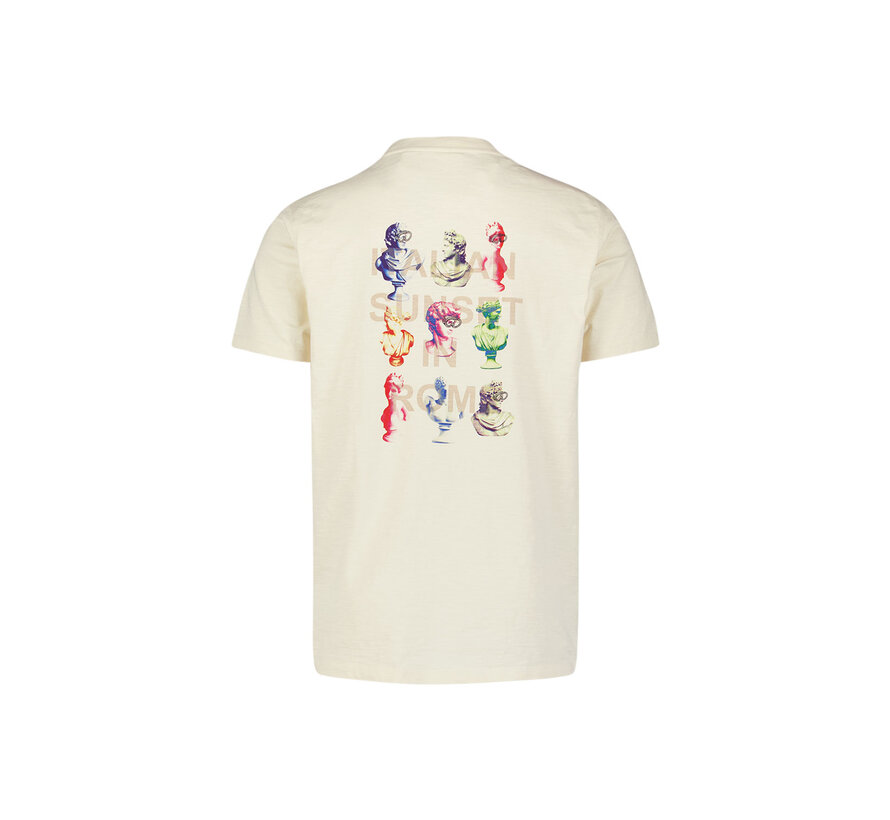 T-Shirt Crewneck Slub Placed Prints Offwhite (27350309 - 011)